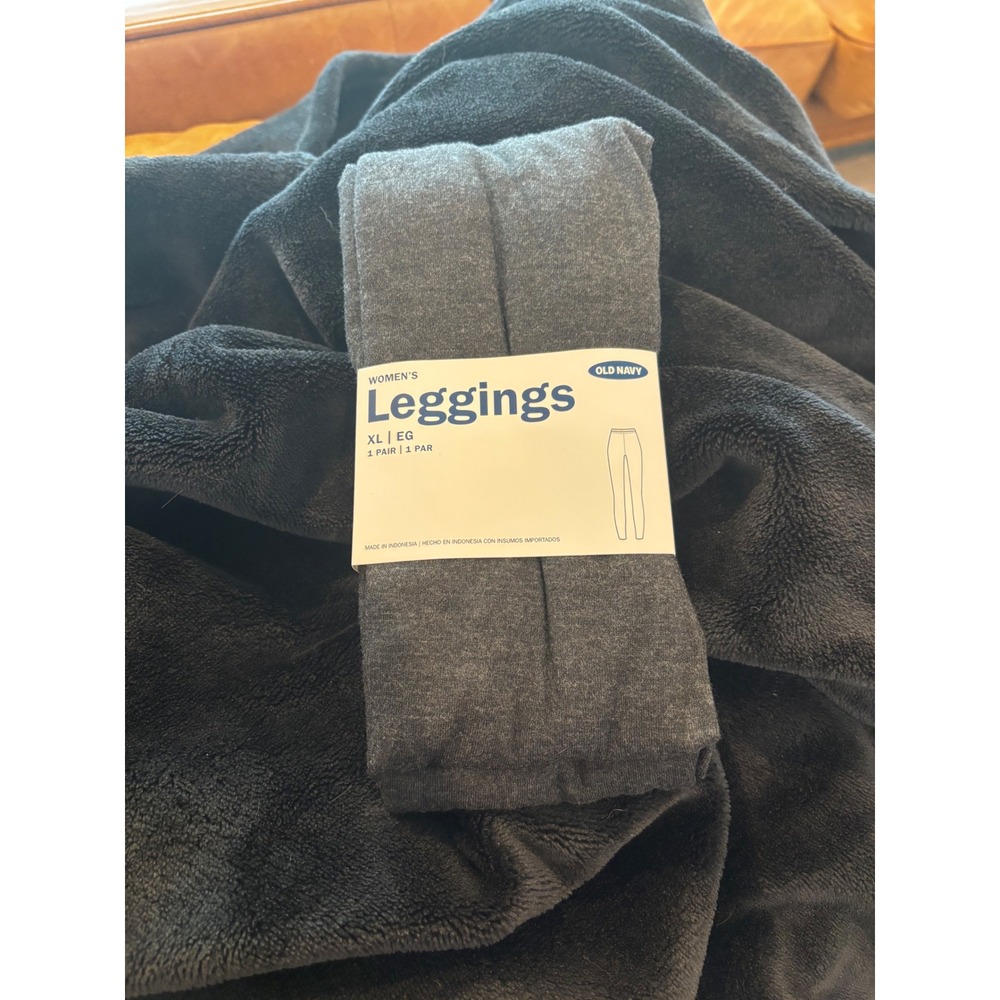 Old Navy Leggings XL Gray Heathered Cotton Blend Athleisure Casual